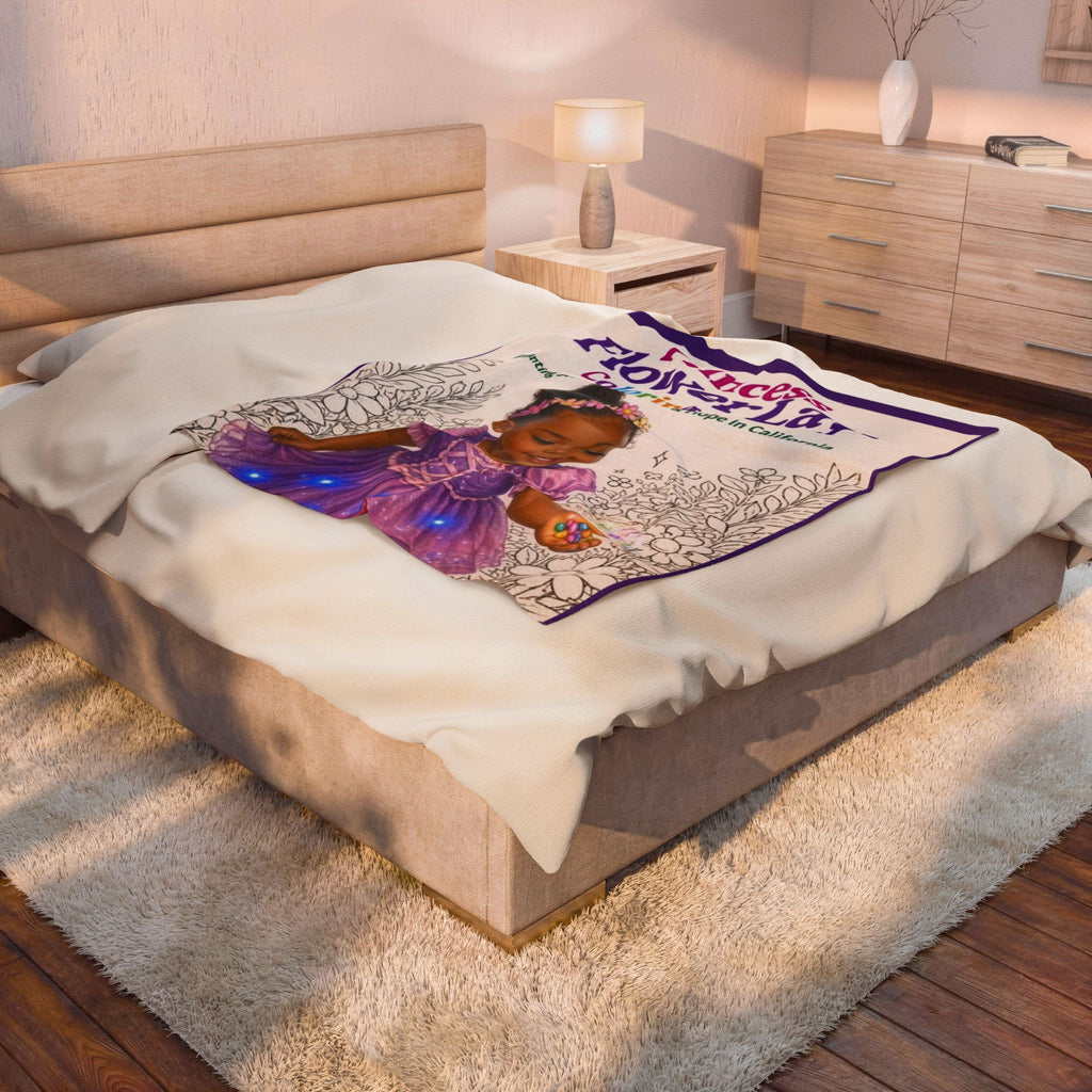 Princess FlowerLay Coloring Book Plush Blanket