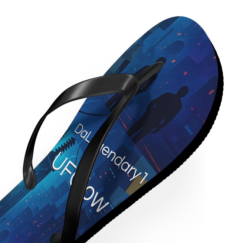 UFGlow Blue Night City Flip Flops