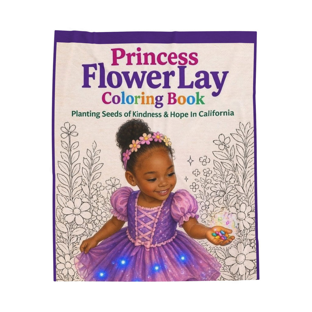 Princess FlowerLay Coloring Book Plush Blanket