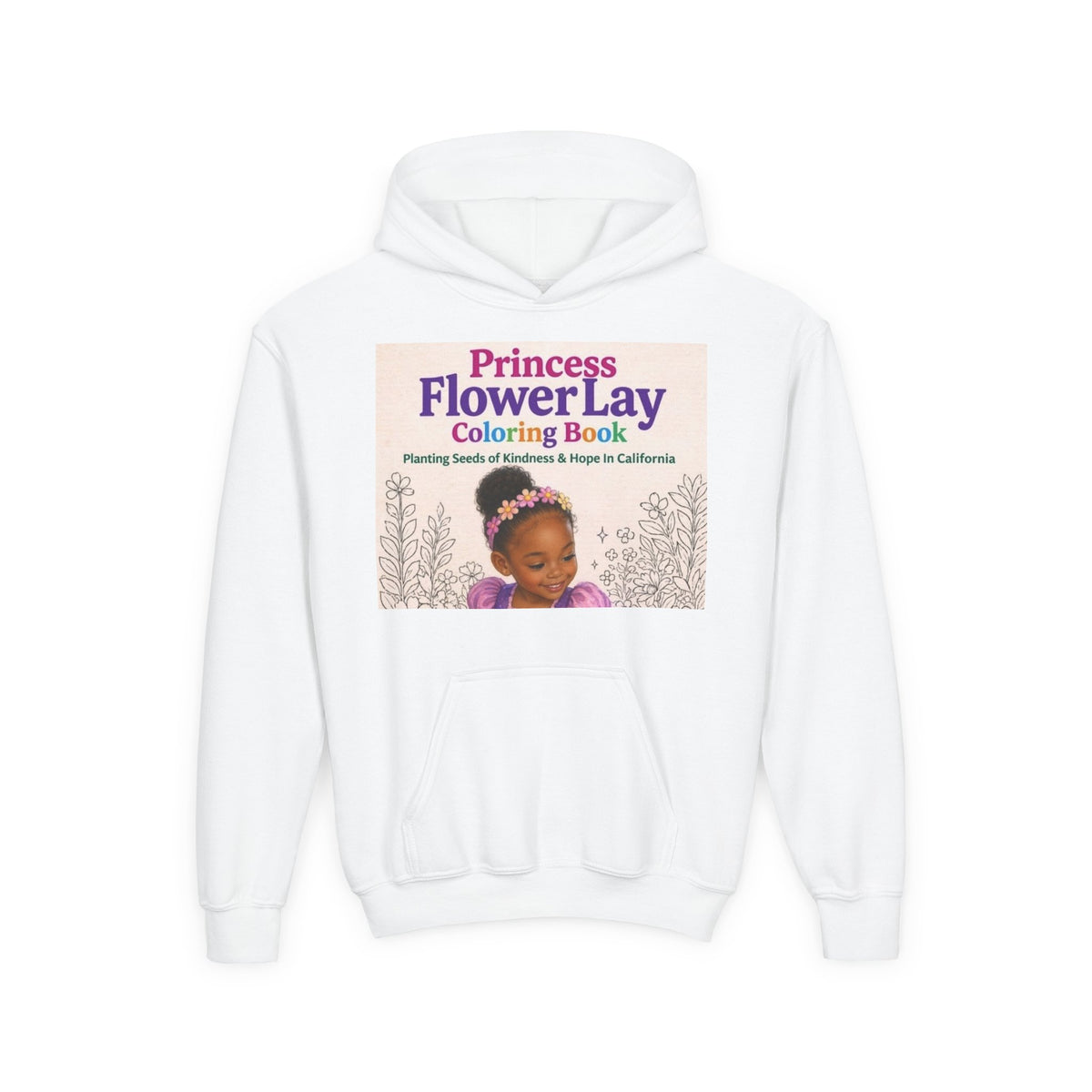 Princess FlowerLay Coloring Book Youth Hoodie