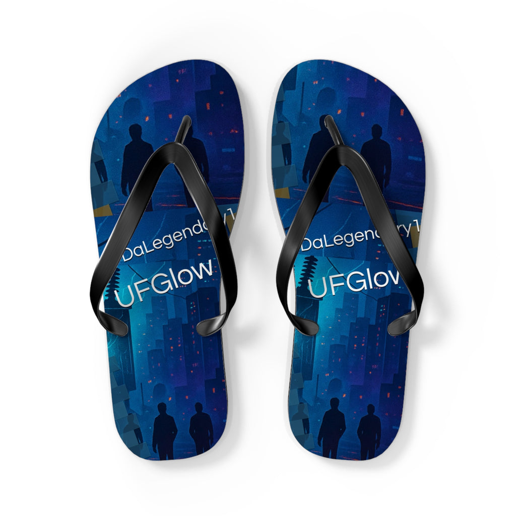UFGlow Blue Night City Flip Flops