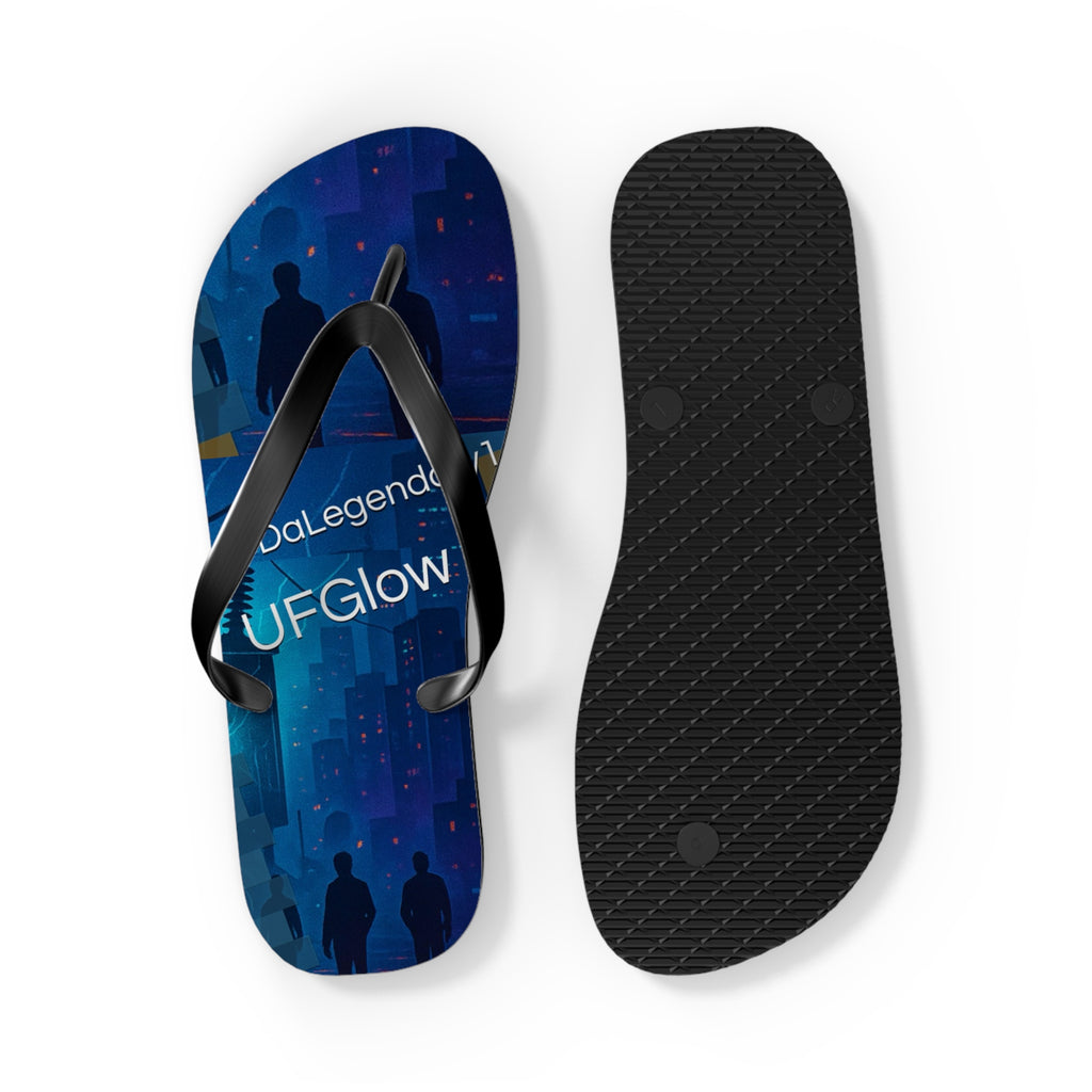 UFGlow Blue Night City Flip Flops